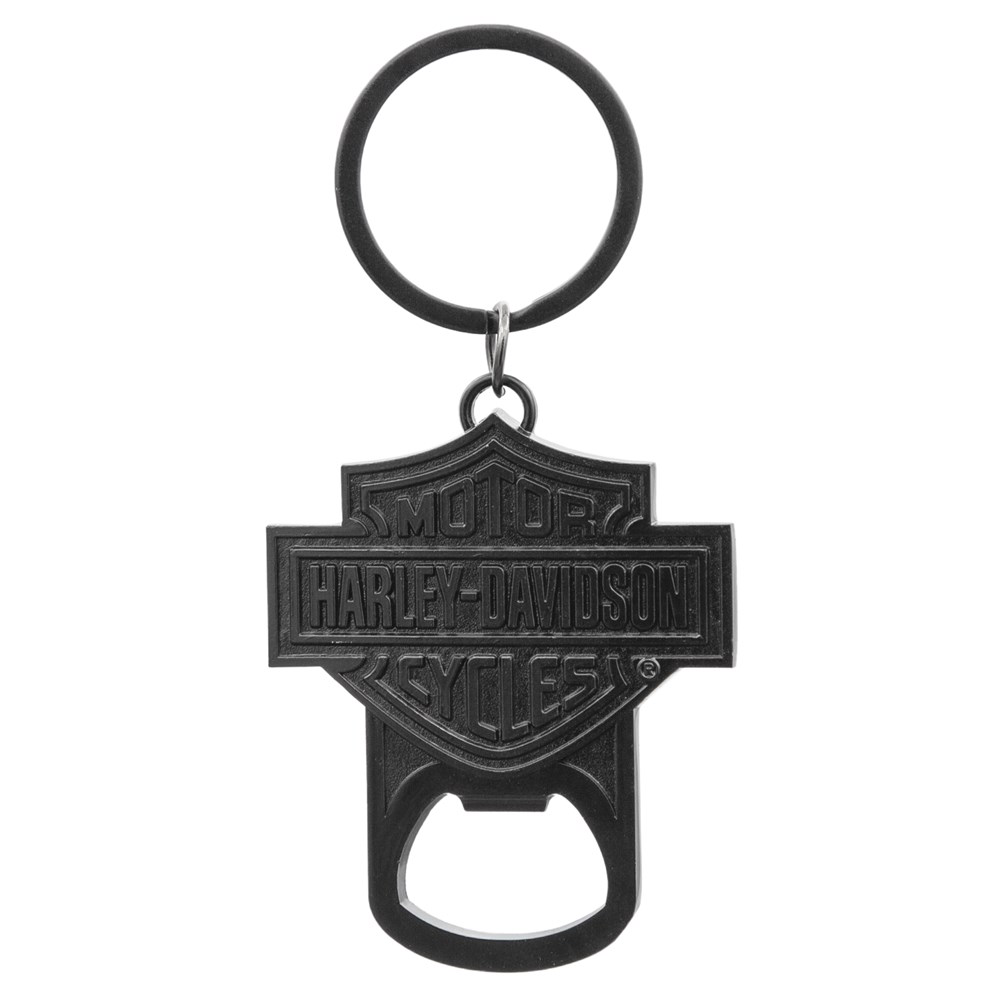 Harley-Davidson Bar & Shield Black Nickel Bottle Opener Key Chain