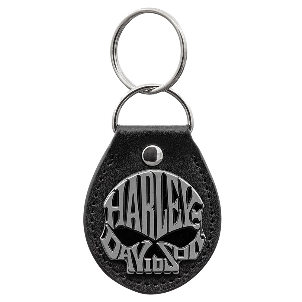 Harley-Davidson Black Vinyl Skull Fob Key Chain