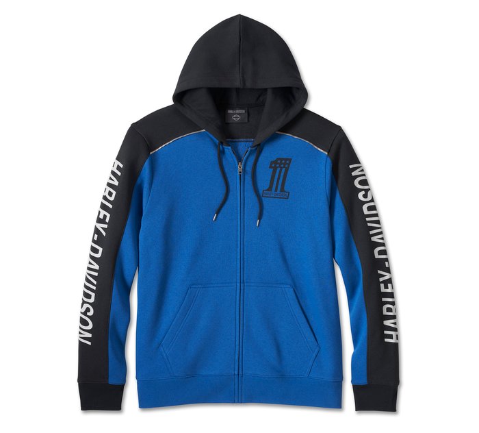 Harley-Davidson Men's #1 Victory Zip-Up Hoodie - True Blue