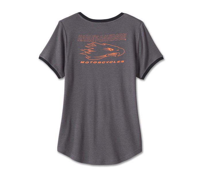Harley-Davidson Women's Screamin' Eagle Ringer Tee - Blackened Pearl