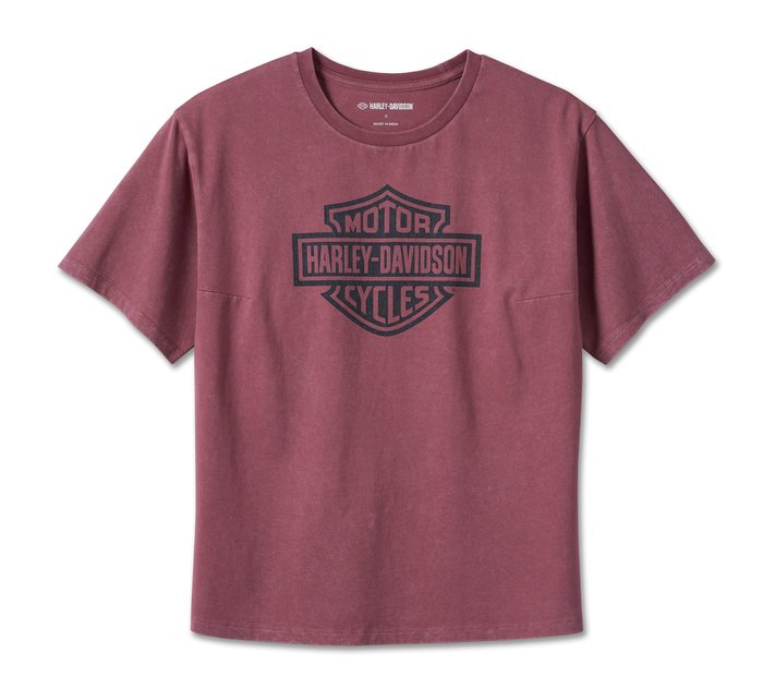 Harley-Davidson Women's Bar & Shield Oversized Boxy Tee - Crushed Berry CL