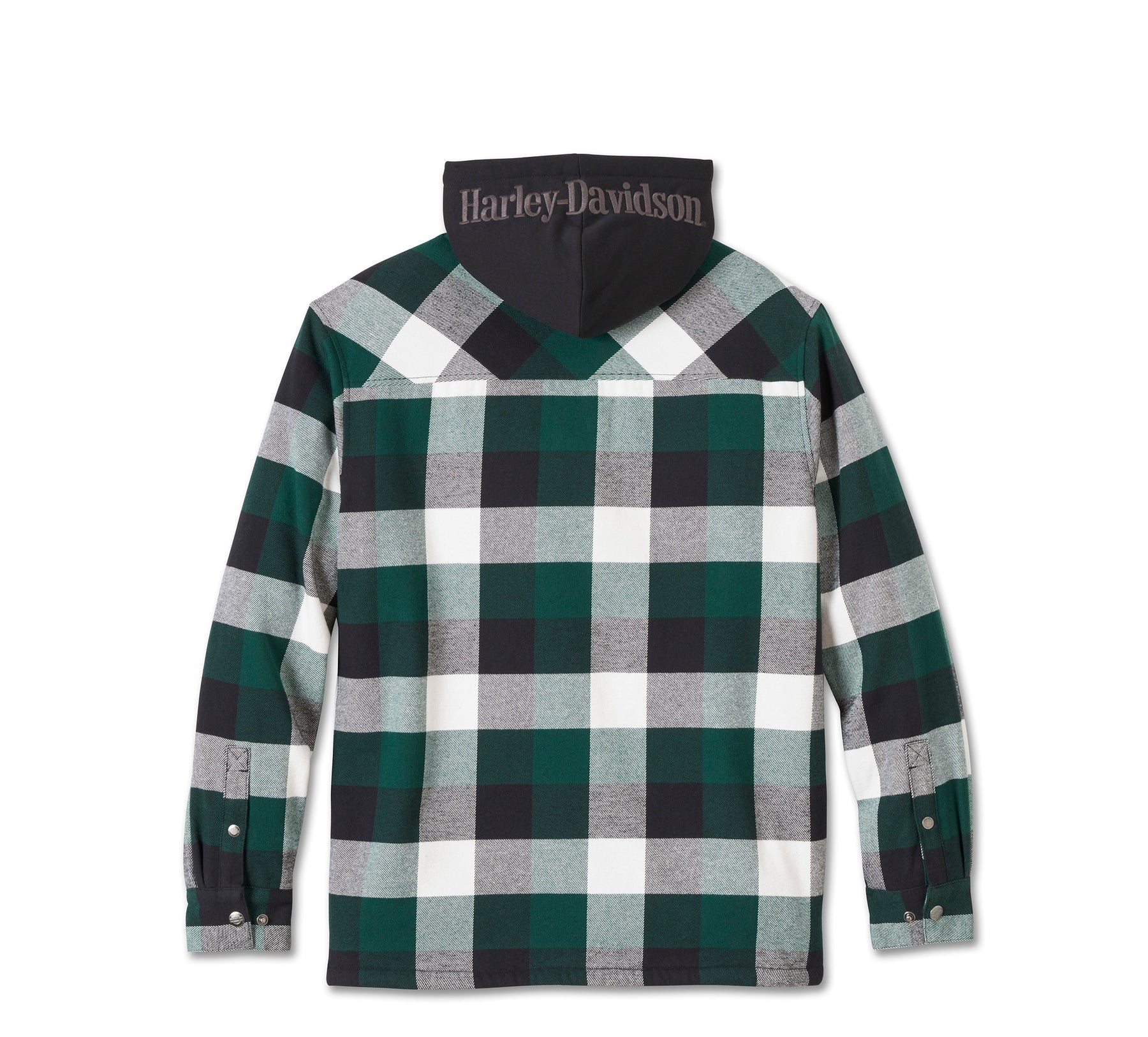 Harley-Davidson Traveler Hooded Shirt Jacket - Plaid - Harley Black & Rainforest