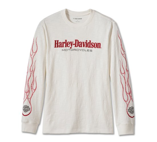 Harley-Davidson Men's In Flames Tee - Cloud Dancer