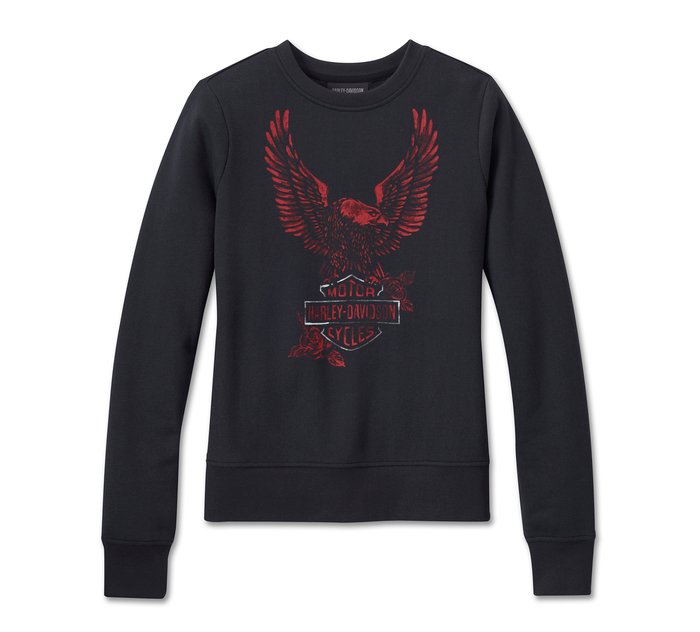 Harley-Davidson Women's Flying Eagle Crewneck - Black Beauty