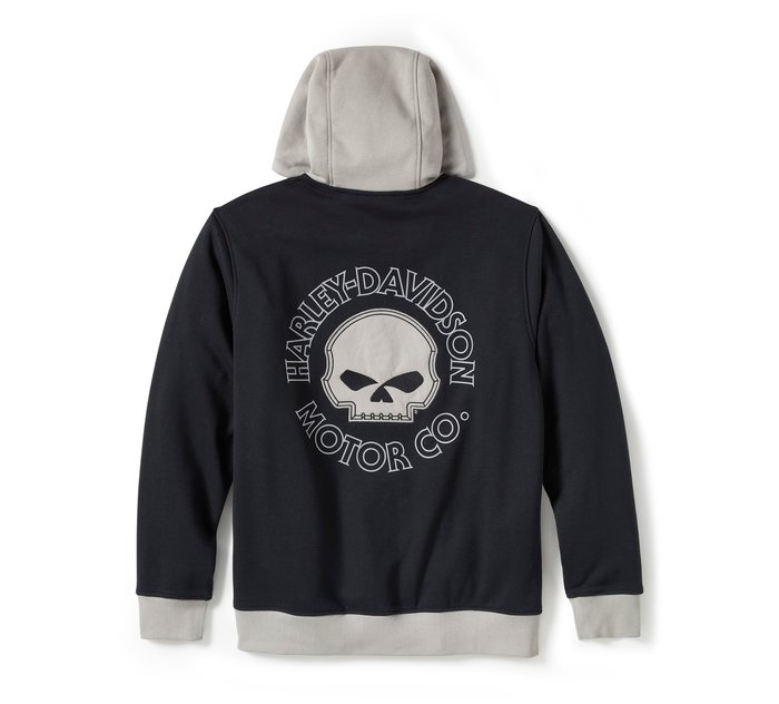 Harley-Davidson Men's Willie G Skull Colorblock Zip Front Hoodie