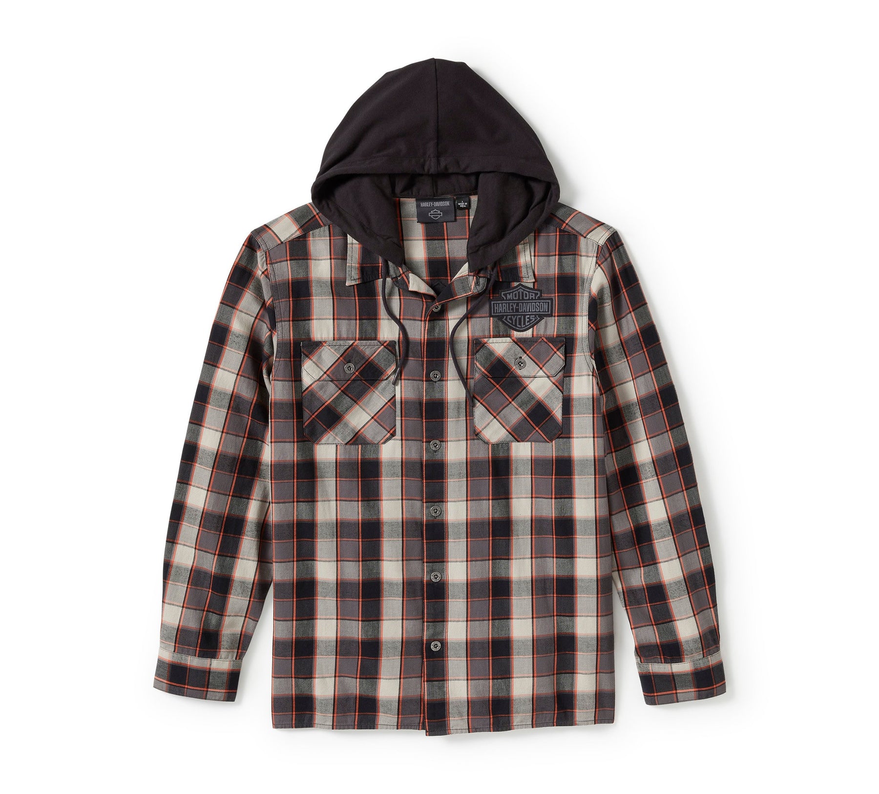 Harley-Davidson Men's Metal Bound Long Sleeve Hooded Shirt