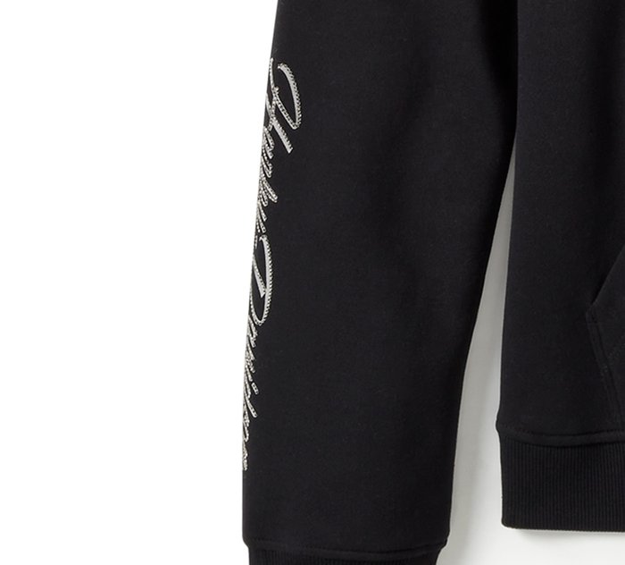 Harley-Davidson Women's Essential Bling Pullover Fleece Hoodie - Harley Black