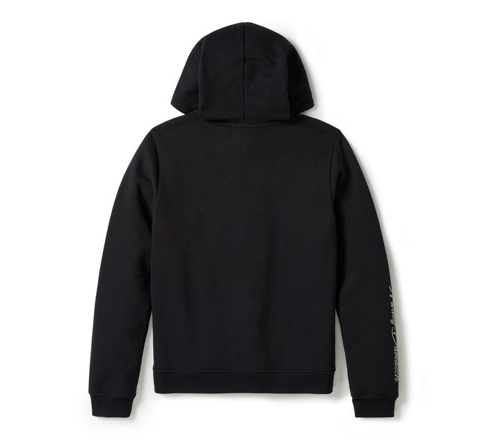 Harley-Davidson Women's Essential Bling Pullover Fleece Hoodie - Harley Black