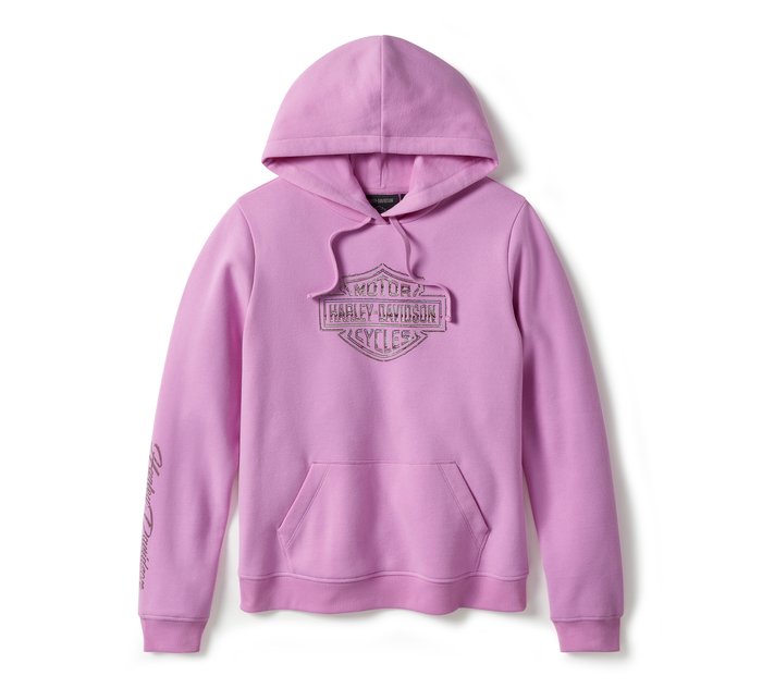 Harley-Davidson Women's Essential Bling Pullover Fleece Hoodie - Orchi