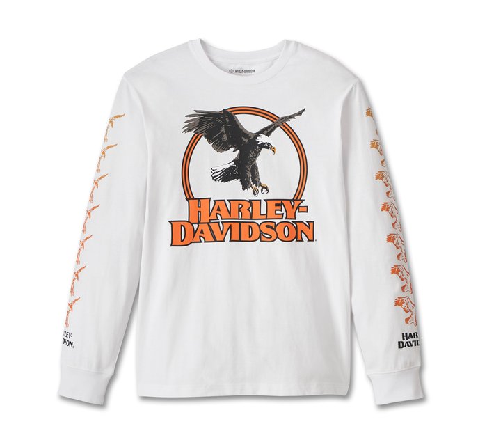 Harley-Davidson 長袖Tシャツ ホワイト Harley-Davidson（ハーレーダビッドソン）の「バー＆シールド