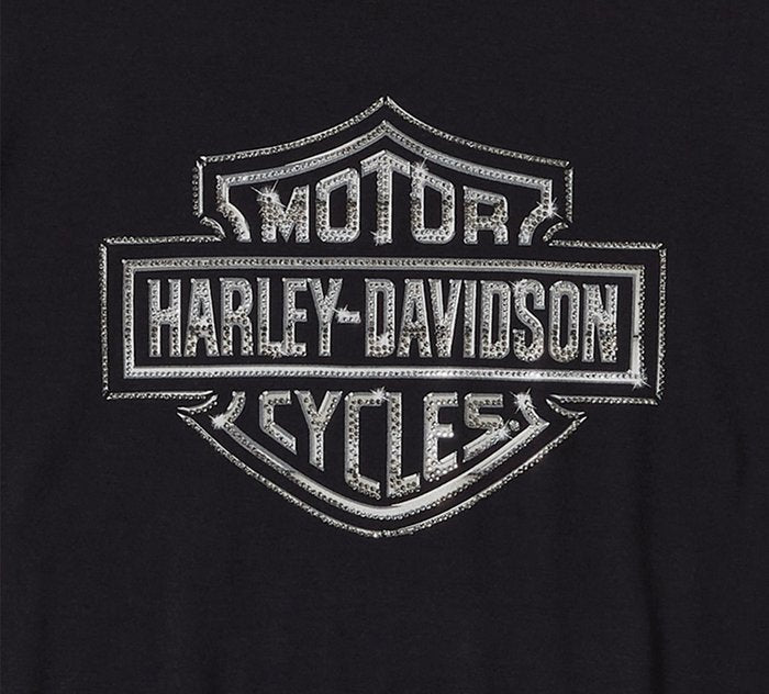 Harley-Davidson Women's Essential Bling Crew Neck Tee - Harley Black