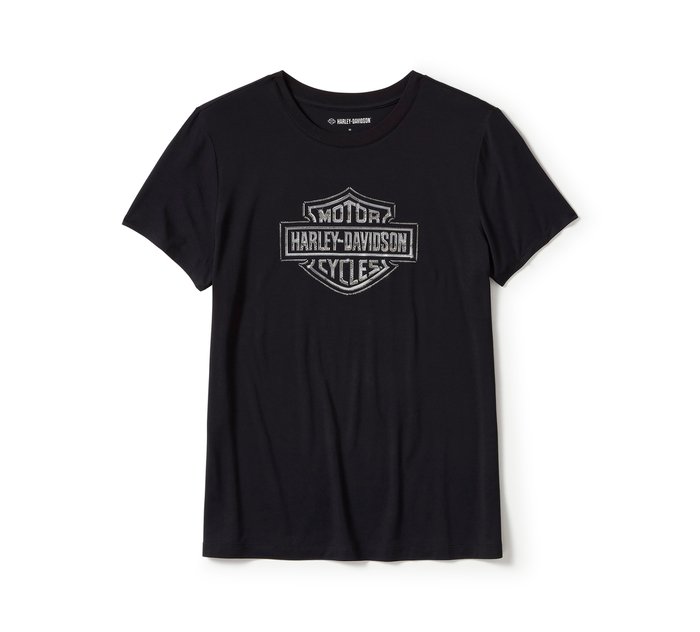 Harley-Davidson Women's Essential Bling Crew Neck Tee - Harley Black