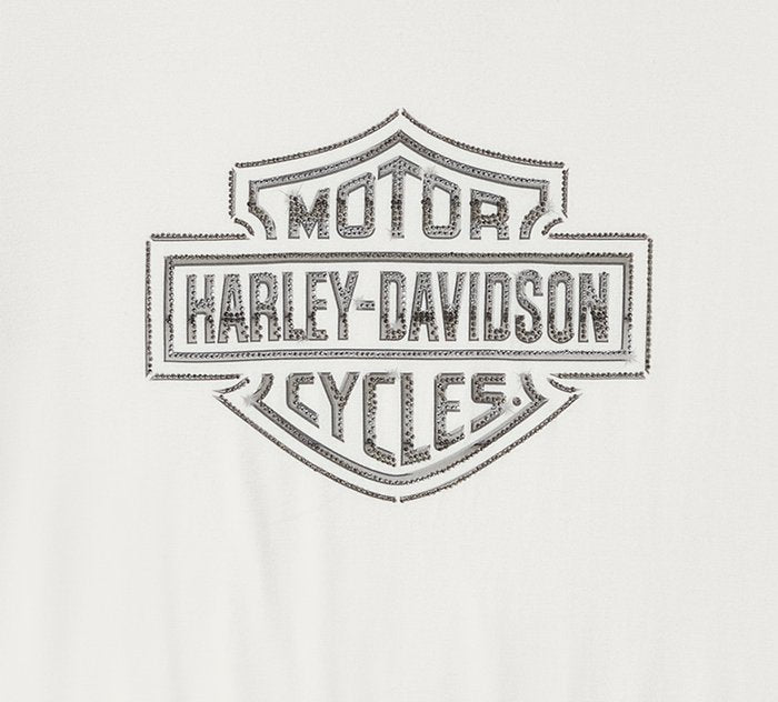Harley-Davidson Women's Essential Bling Crew Neck Tee - Cloud Dancer
