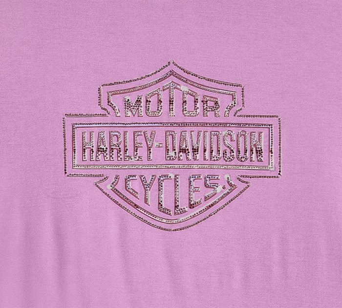 Harley-Davidson Women's Essential Bling Crew Neck Tee - Orchid