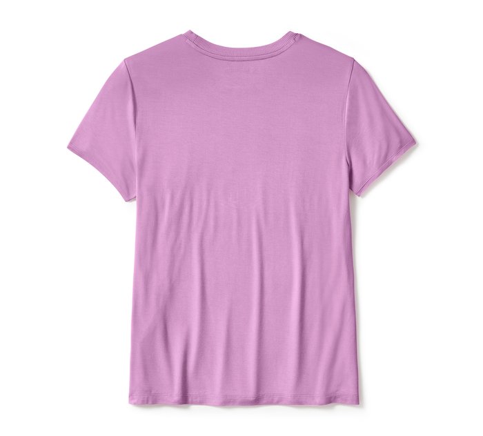 Harley-Davidson Women's Essential Bling Crew Neck Tee - Orchid