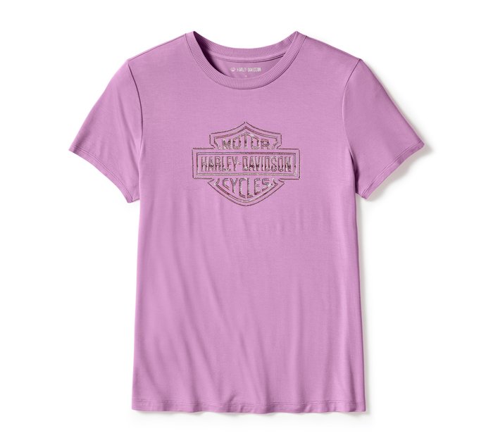 Harley-Davidson Women's Essential Bling Crew Neck Tee - Orchid