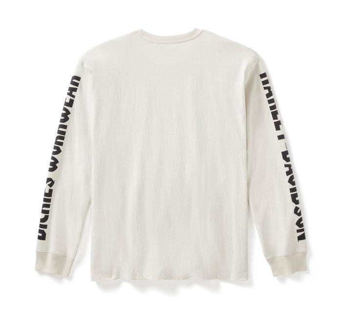 Harley-Davidson Men's Dickies x H-D Heavyweight Long Sleeve Eagle Tee - Silver Birch