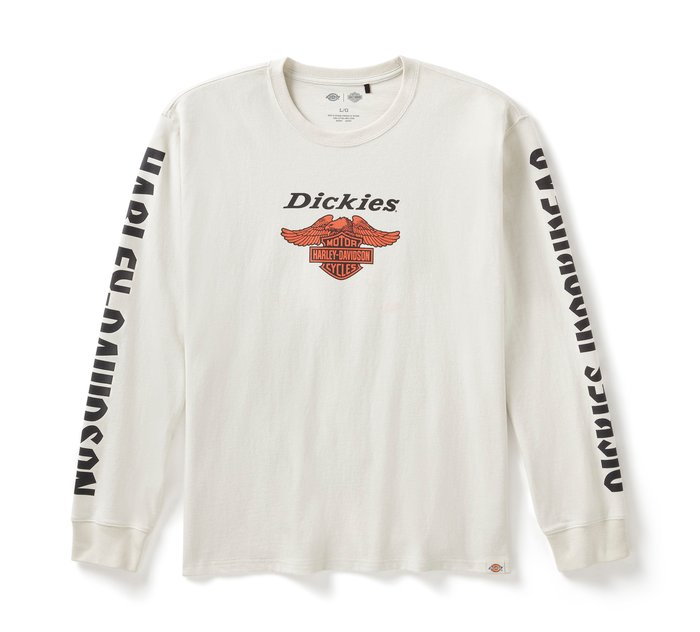 Harley-Davidson Men's Dickies x H-D Heavyweight Long Sleeve Eagle Tee - Silver Birch