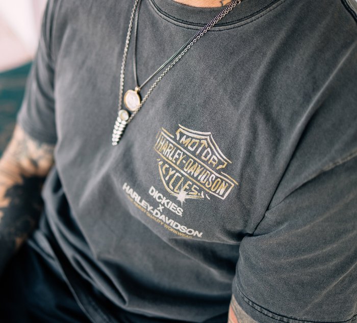Harley-Davidson Men's Dickies x HD Heavyweight Flaming Eagle Tee