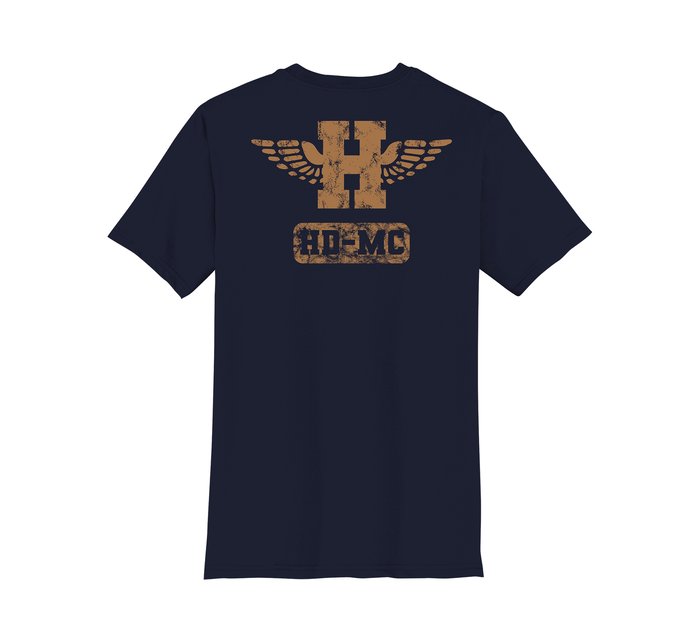 Harley-Davidson Men's Rebel Gold Tee - Blue