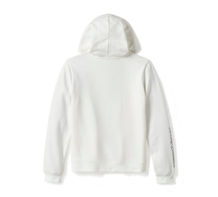 Harley-Davidson Women's Essential Bling Pullover Fleece Hoodie - Cloud Dancer