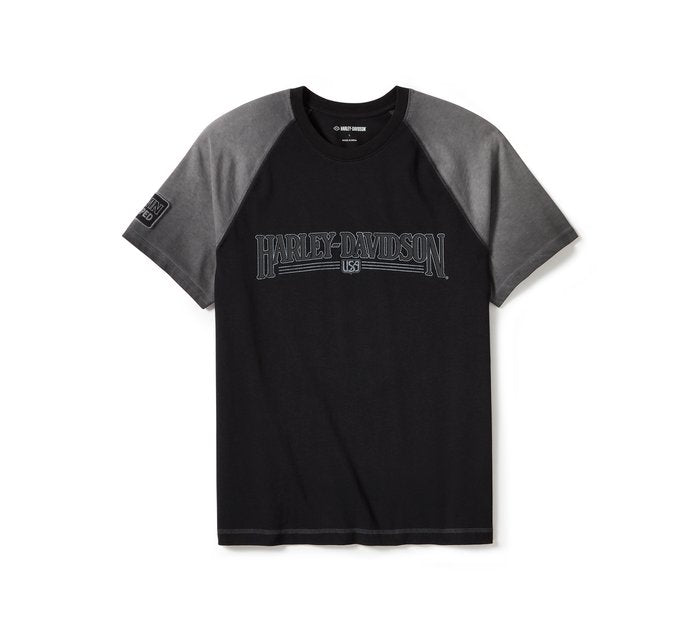 Harley-Davidson Men's Iron Bond II Short Sleeve Tee - Colorblock - Harley Black & Asphalt