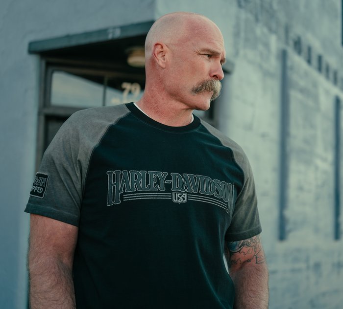 Harley-Davidson Men's Iron Bond II Short Sleeve Tee - Colorblock - Harley Black & Asphalt