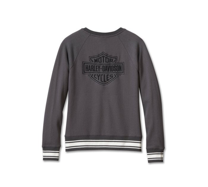 Harley-Davidson Women's Race Her Crewneck Pullover - Blackened Pearl CL