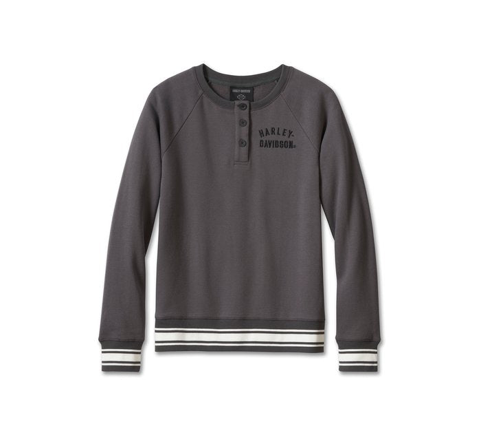 Harley-Davidson Women's Race Her Crewneck Pullover - Blackened Pearl CL