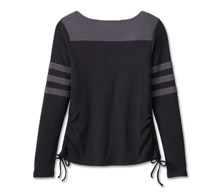 Harley-Davidson Women's Race Her Long Sleeve Knit Top - Black Beauty CL