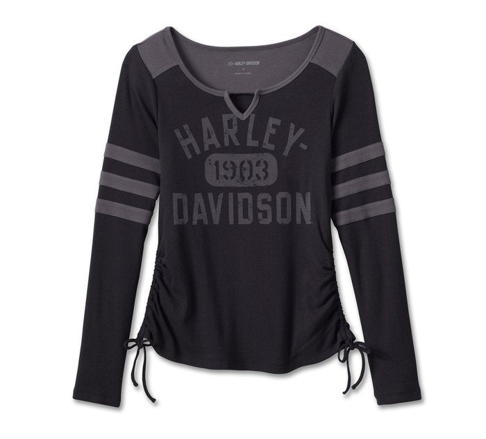 Harley-Davidson Women's Race Her Long Sleeve Knit Top - Black Beauty CL