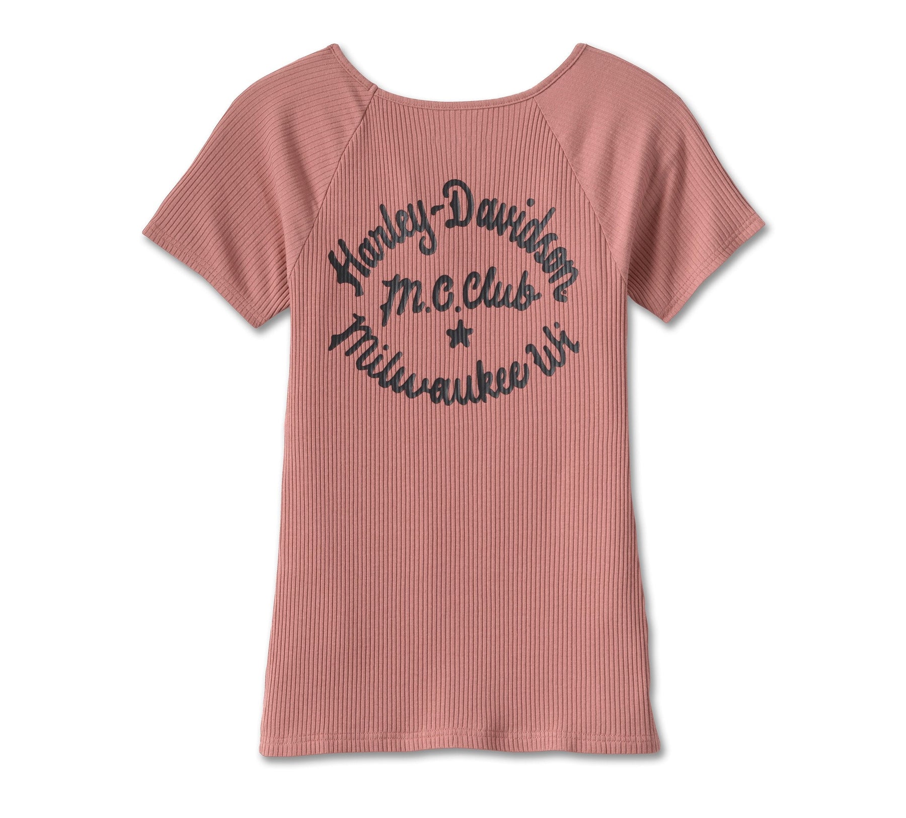 Harley-Davidson Women's Creed Club Rib-Knit Top - Light Mahogany Pink