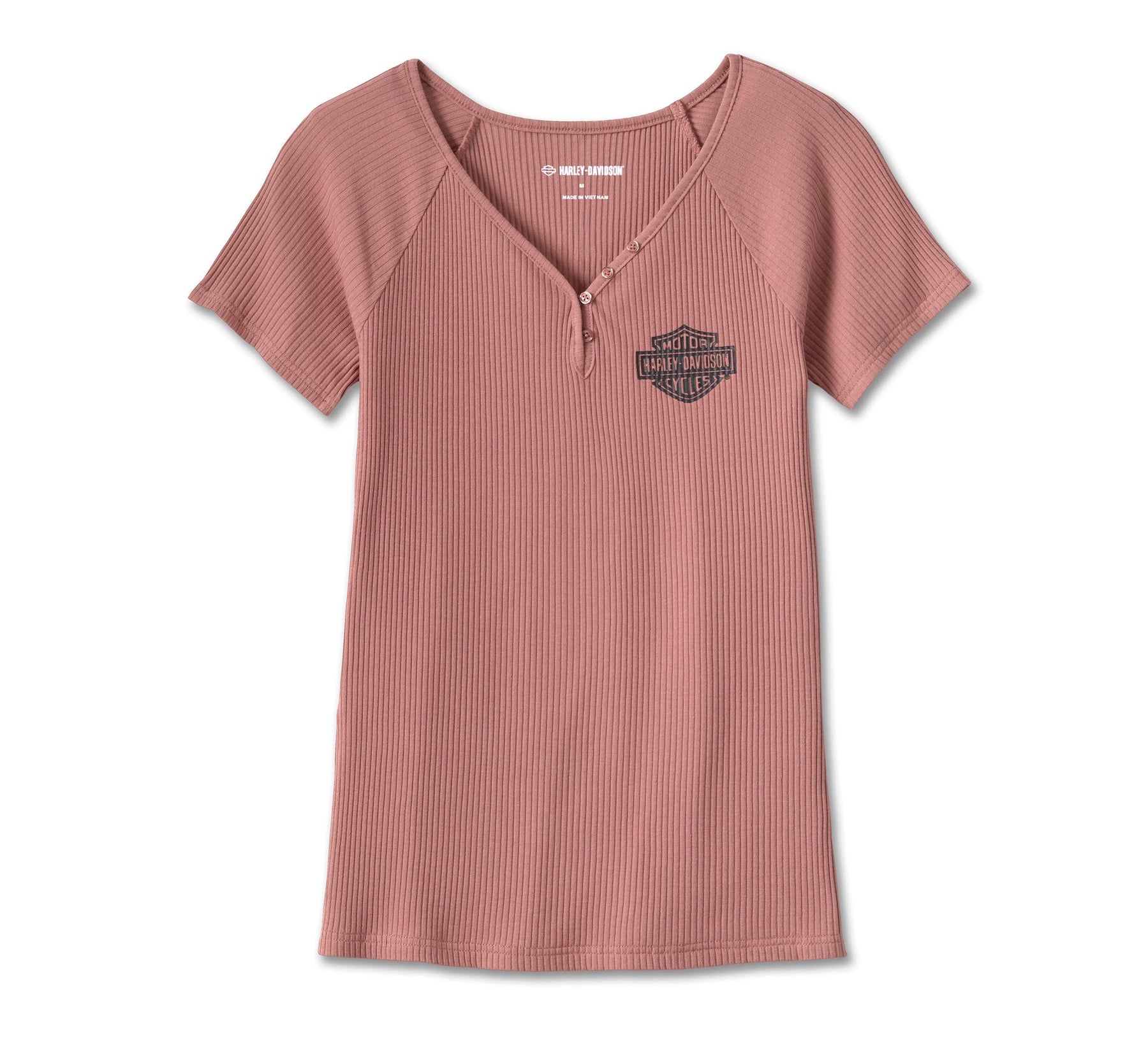 Harley-Davidson Women's Creed Club Rib-Knit Top - Light Mahogany Pink
