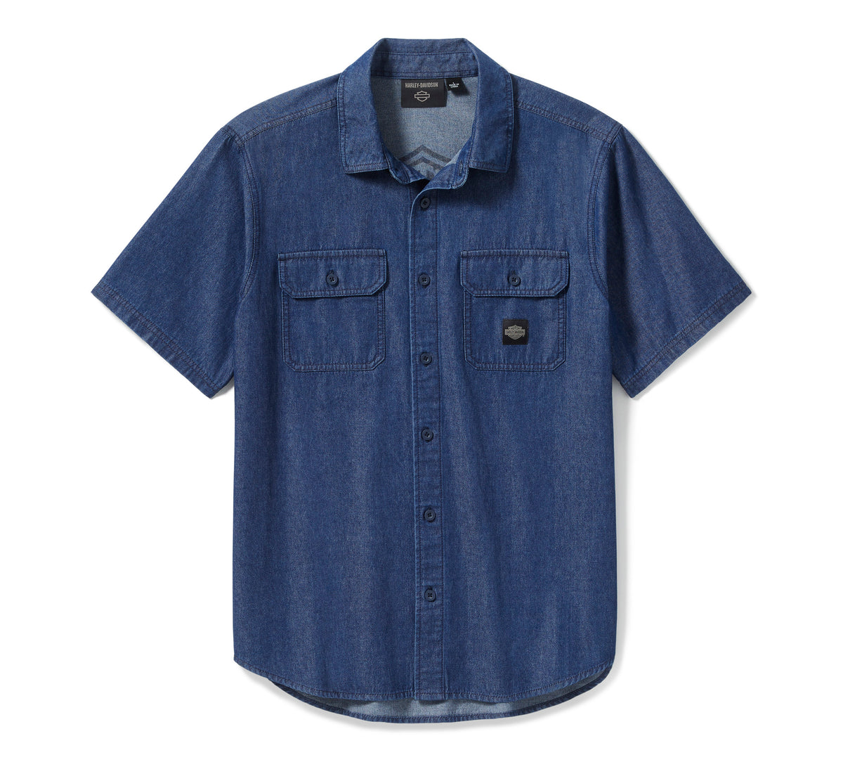 Harley-Davidson Men's Bar & Shield Chambray Shirt - MEDIUM INDIGO