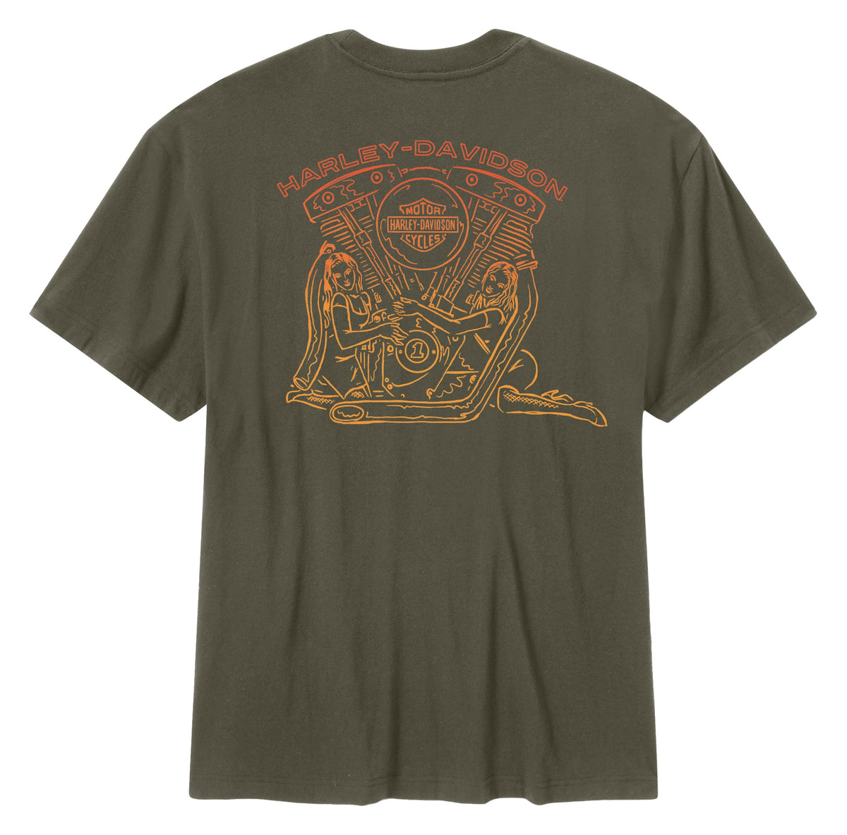 Harley-Davidson men´s T-Shirt Engine Twins Grape Leaf green
