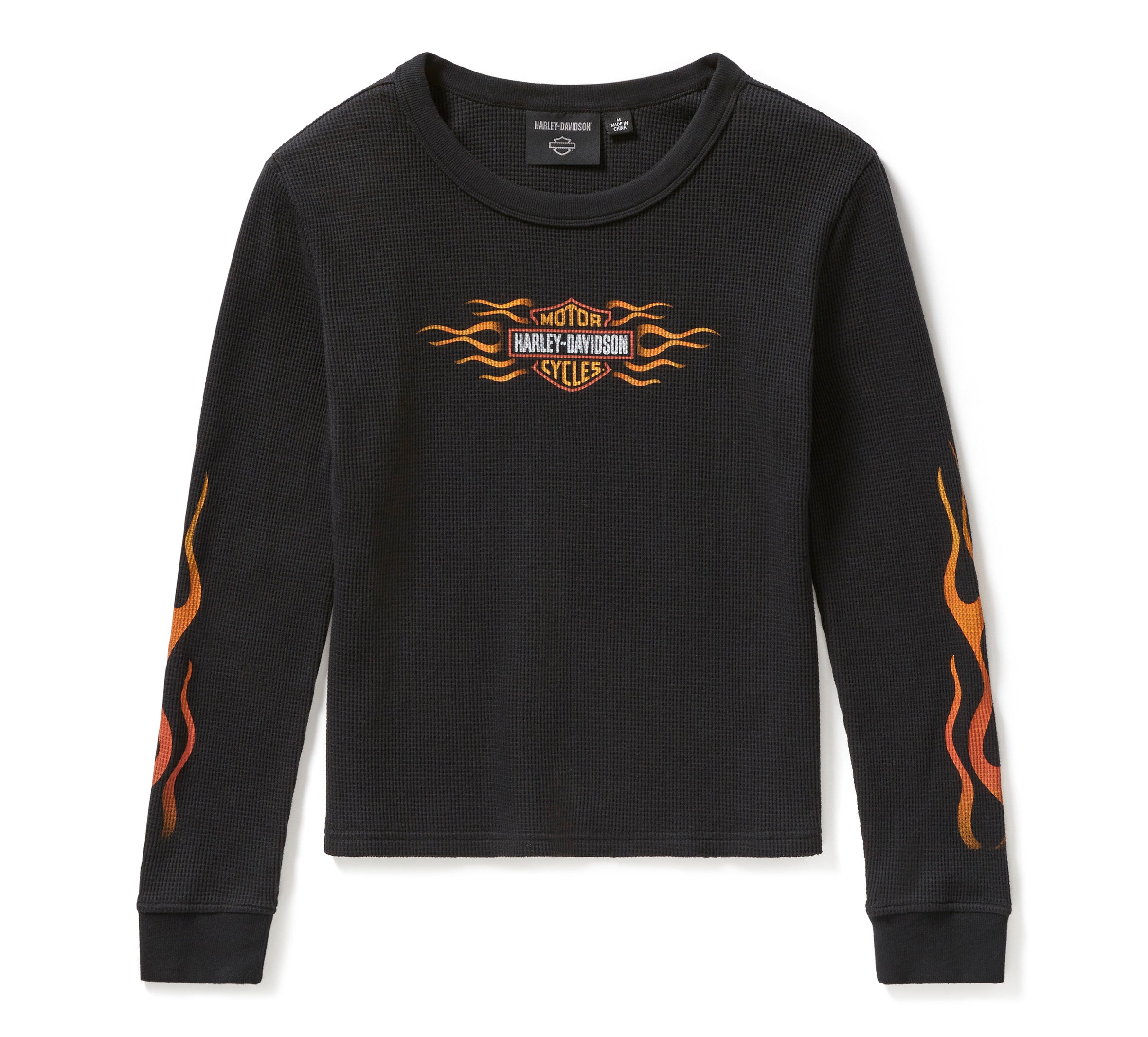 Harley-Davidson Women's Vintage Flames Knit Top - Harley Black