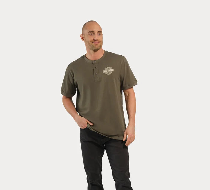 Harley-Davidson Men's Combustion Henley - Grape Leaf