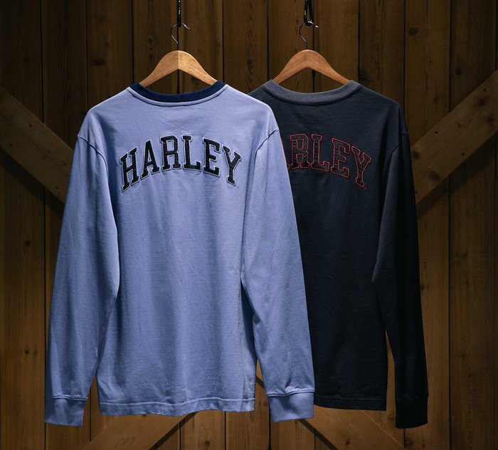 Harley Davidson Men's Hometown Henley - Black Beauty