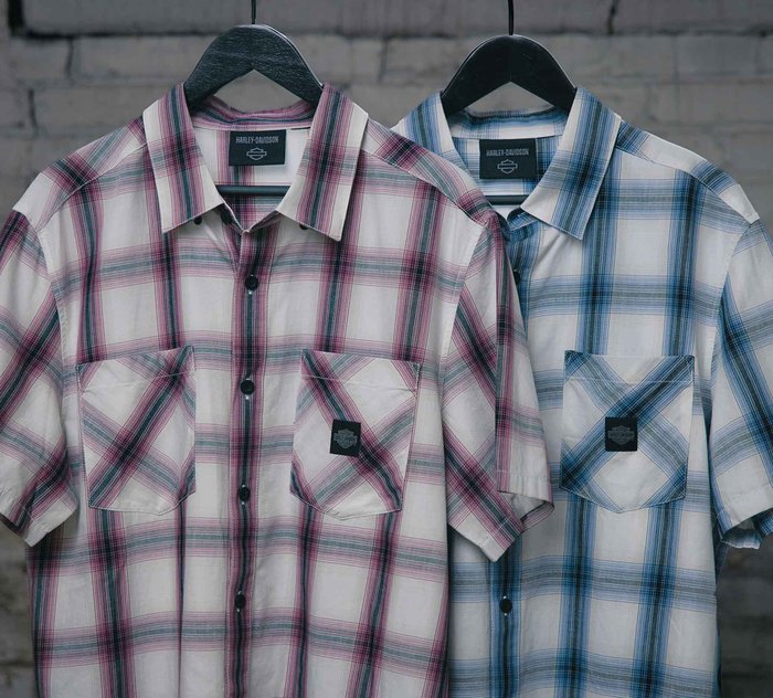 Harley Davidson Men's Forever Harley Shirt - Blue Plaid