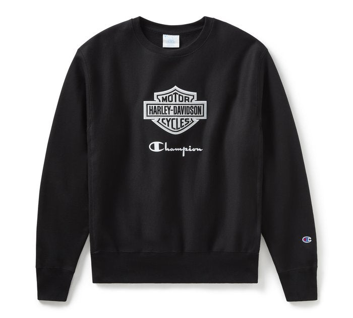 Harley-Davidson Champion Fanatic Crew Neck Sweatshirt - Black & Silver