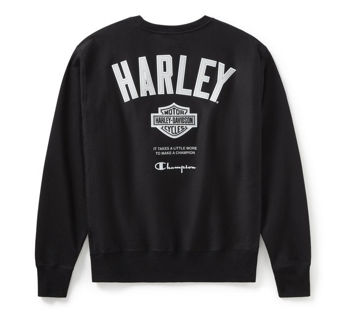 Harley-Davidson Champion Fanatic Crew Neck Sweatshirt - Black & Silver
