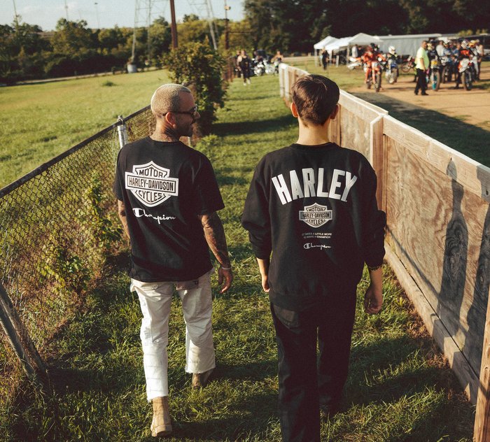 Harley-Davidson Champion Fanatic Crew Neck Sweatshirt - Black & Silver