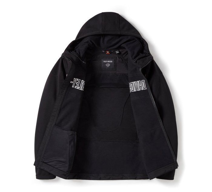 Harley-Davidson Men's H-D Trenton Deflector 2.0 Hooded Riding Fleece - Harley Black