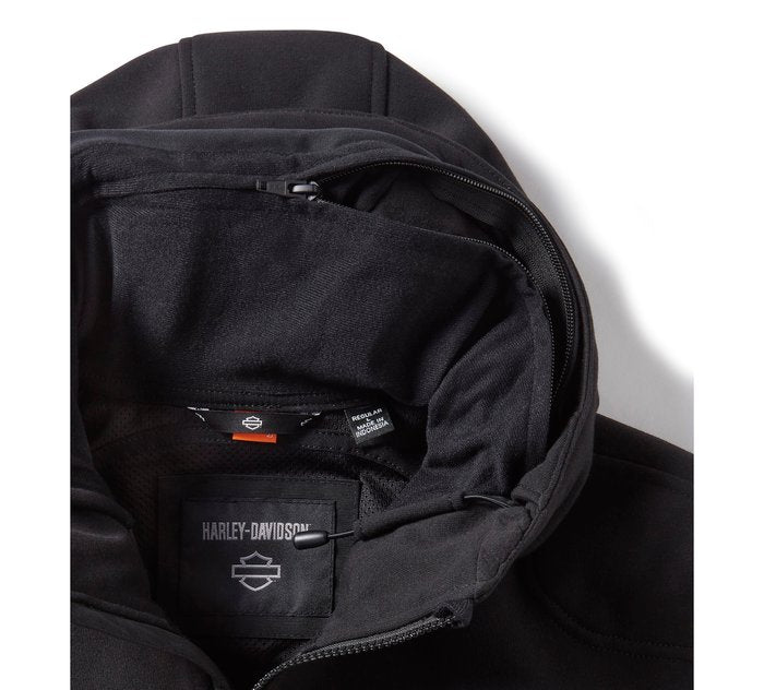 Harley-Davidson Men's H-D Trenton Deflector 2.0 Hooded Riding Fleece - Harley Black