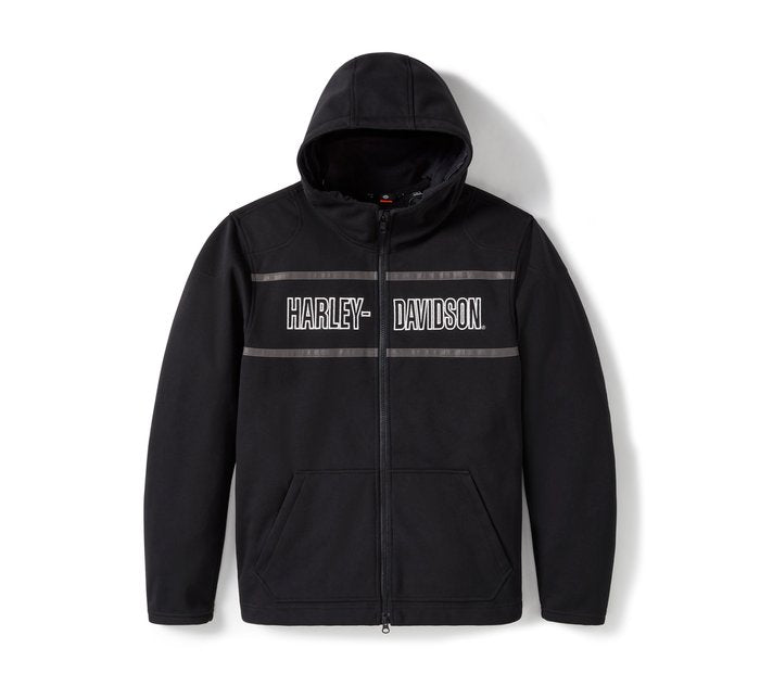 Harley-Davidson Men's H-D Trenton Deflector 2.0 Hooded Riding Fleece - Harley Black