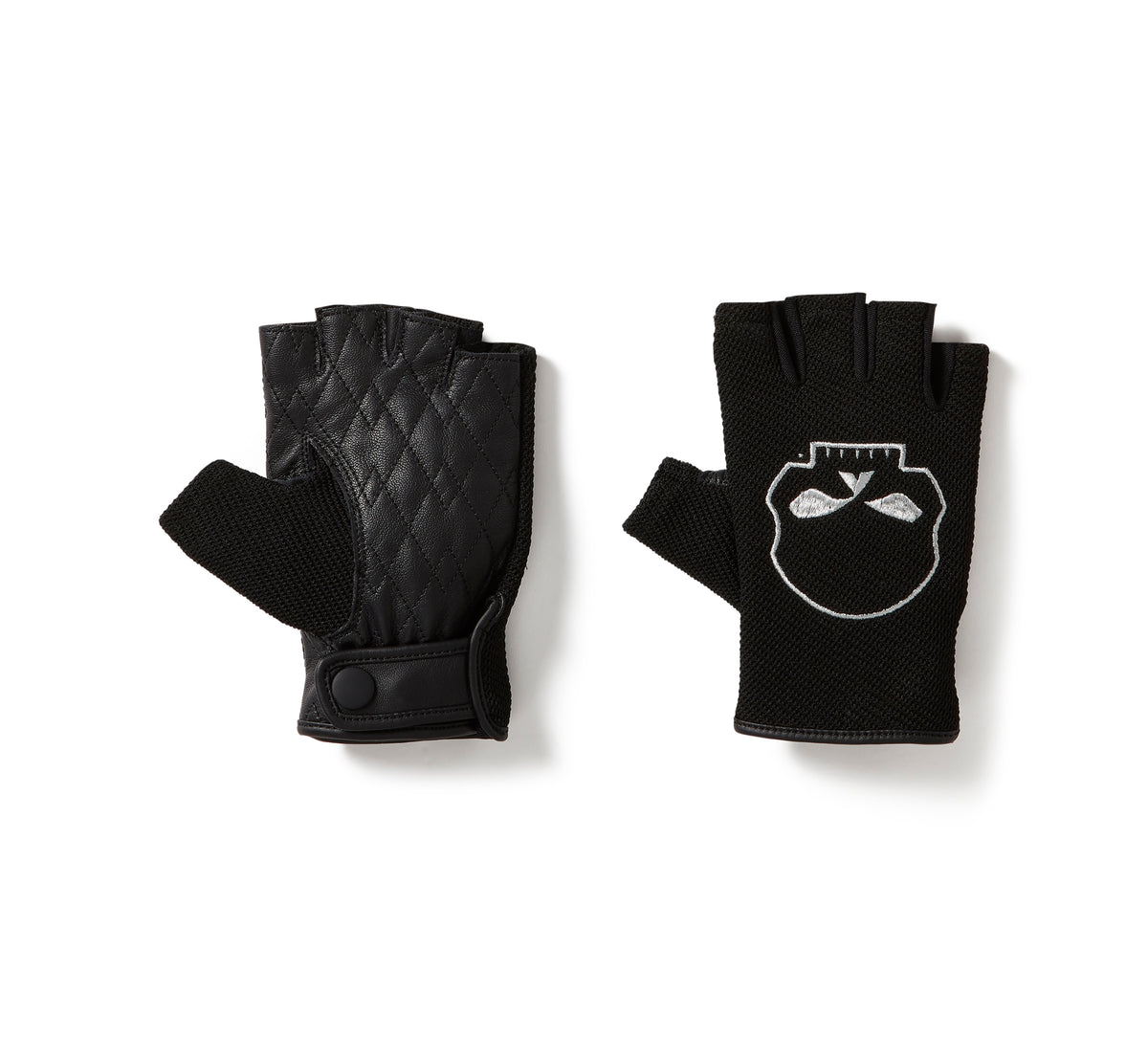 Harley-Davidson Women's Willie G Skull Graphic Mesh Fingerless Riding Gloves