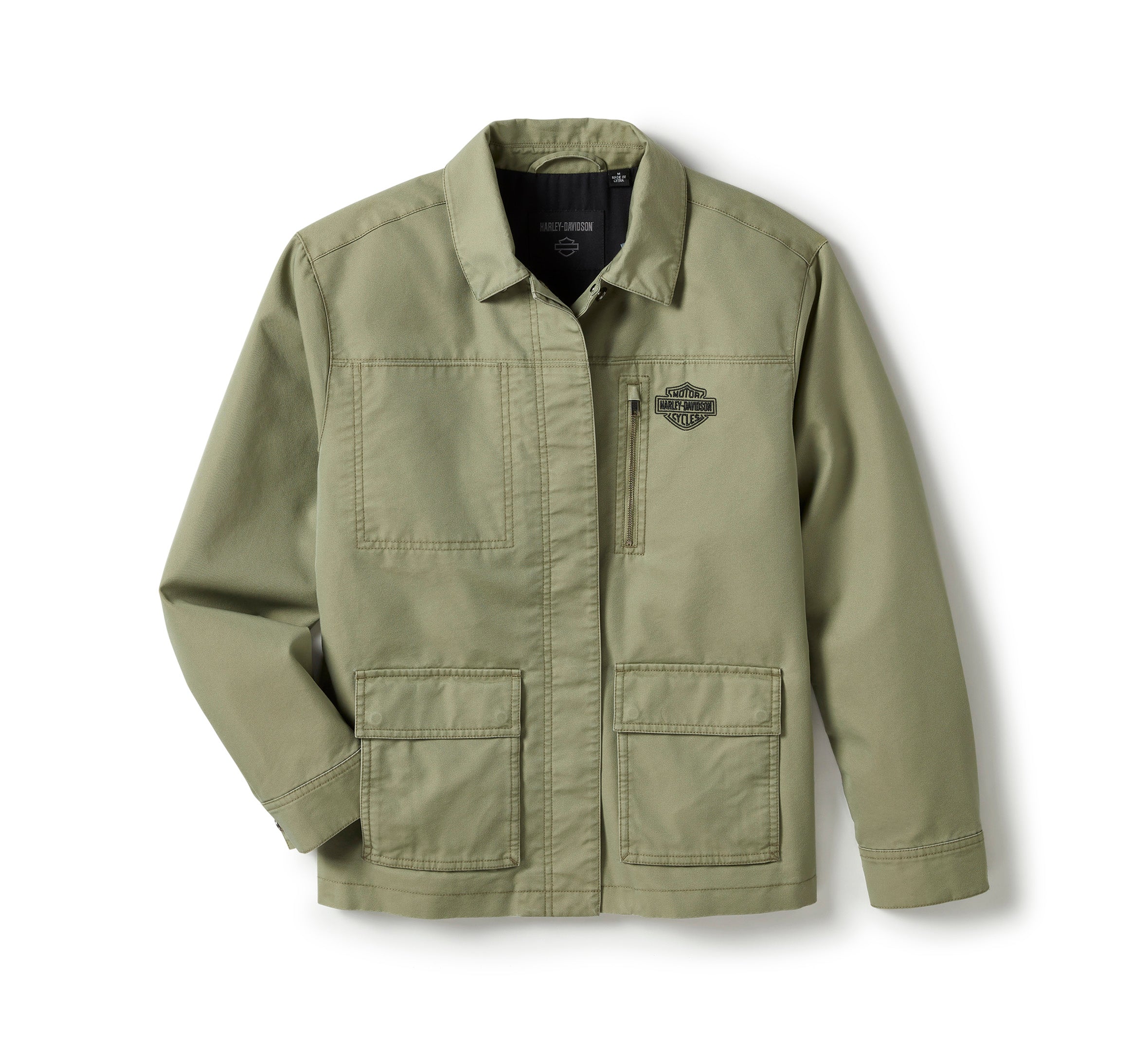 Harley-Davidson オリーブグリーンジャケット Lサイズ Harley-Davidson Women's Heritage Twill Utility Jacket