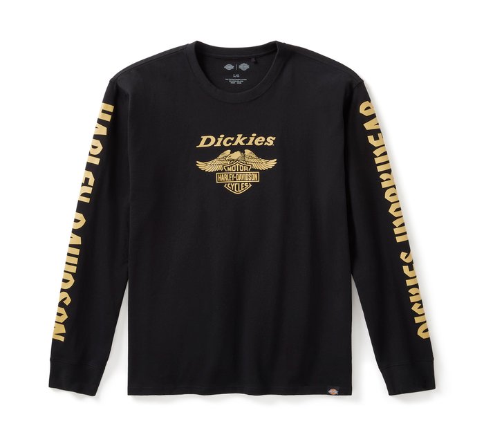 Dickies Men's Long Sleeve Logo Tee - 100% Cotton, Regular Fit, Tagless Comfort, Casual Wear