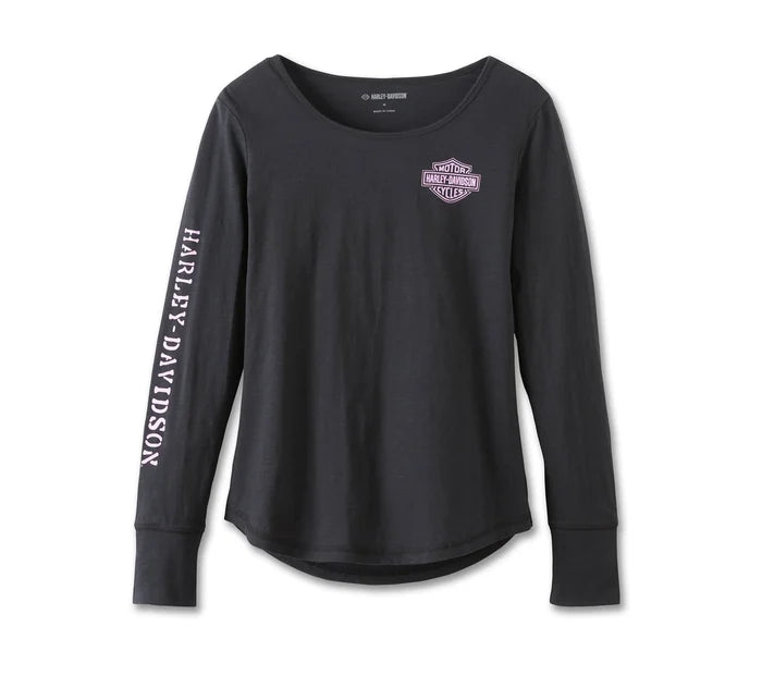 Harley-Davidson Women's Hero Long Sleeve Knit Top - Black Beauty CL