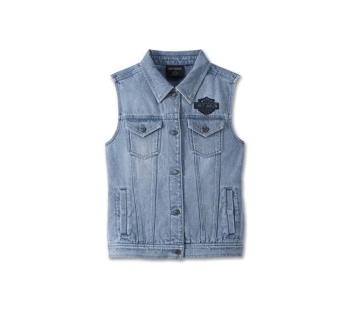 Harley-Davidson Women's Kickstart 3-in-1 Indigo Denim Jacket - Medium Indigo CL